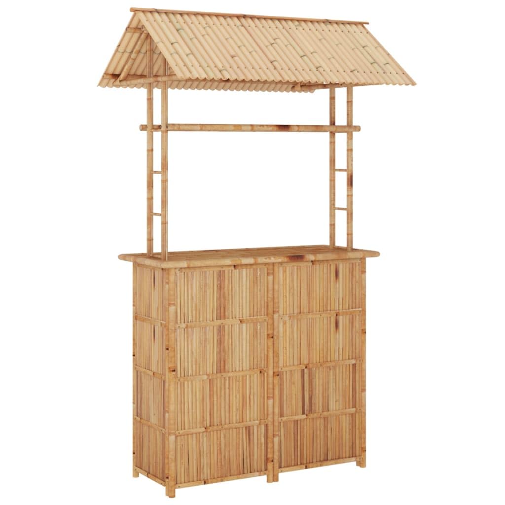Mobilier de Bar 3 pcs Bambou Brun Salons de Jardin