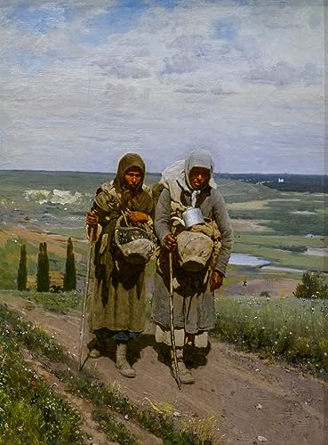 Poster Pious Women on Pèlerinage Ilya Efimovich Repin toile 50x70 cm émotion artistique