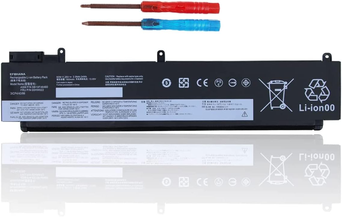 00HW022 00HW023 SB10F46460 SB10F46461 Battery for Lenovo ThinkPad T460s T470s Series 00HW036 SB10F46474 00HW037 SB10F46475 11.25V 24Wh 2090mAh 3-Cell