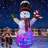 SEASONBLOW 10 Ft Inflatable Christmas Snowman with Candy Decoration for Yard Lawn Garden Home Party Indoor Outdoor