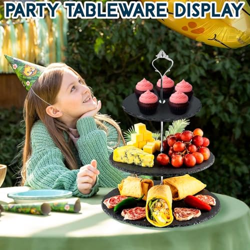 Natural 3-Tier Cake Stand – Round Rough Edge Display for Cupcakes, Tea, Sandwiches & Food Platters, Ideal for Weddings, Parties, Birthdays & Special Occasions - Image 7