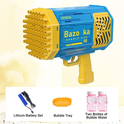 Bubble Machine Gun, 69 Holes Bazooka Bubble Gun With Flash Lights, Rocket Bubble Gun For Indoor Outdoor Playing Activity Birthday Party Wedding (Blue) #TOP3