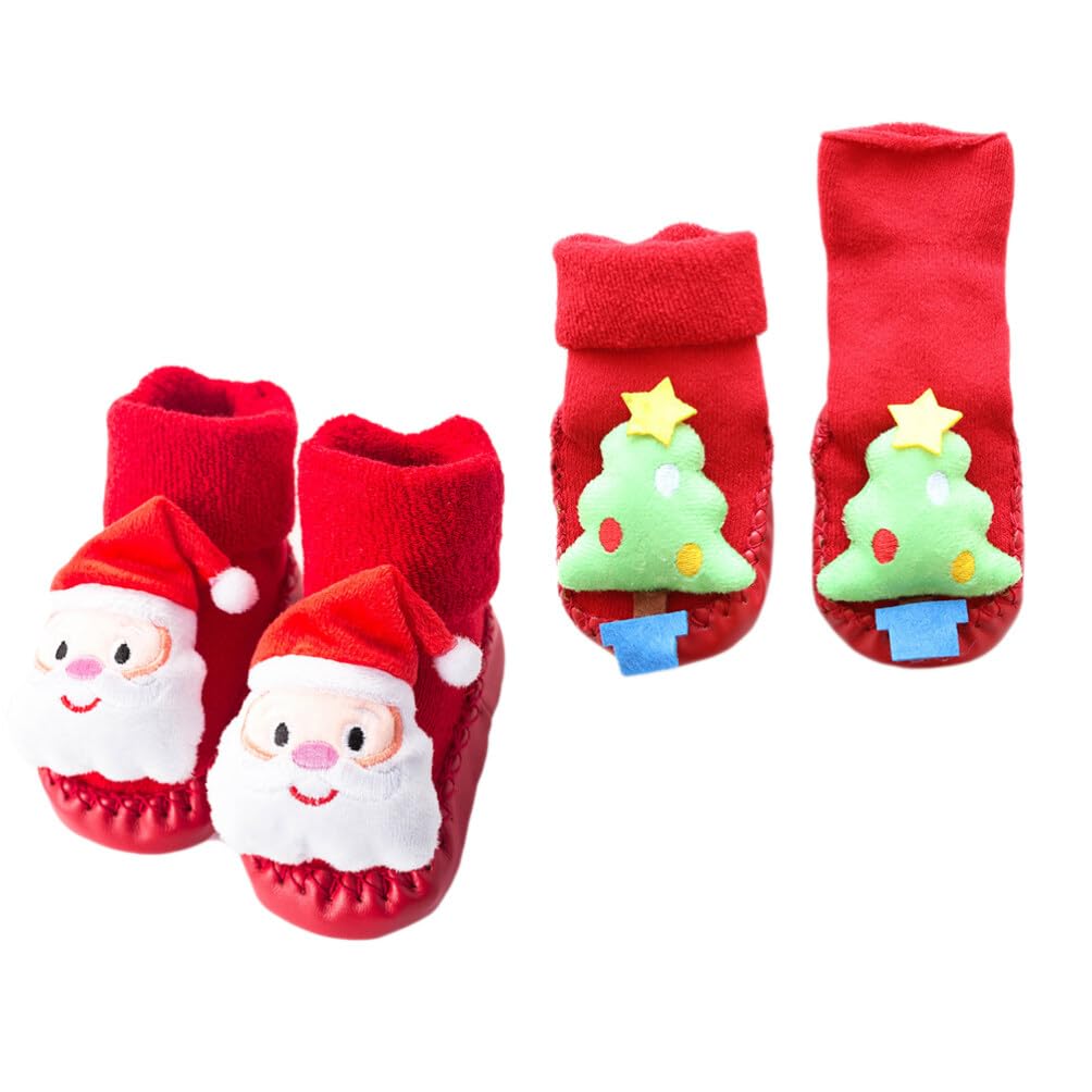 GALPADA 6pares Calcetines Antideslizantes De Para Bebés De Calcetines De De Diseño De Santa Cálidos