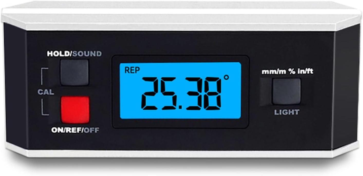 Black V-Groove Digital Angle Finder with Backlight Display - High-Precision IP65 Waterproof Magnetic Tool(ACE-QJQ)