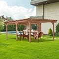 12X16 FT Pergola, Patio Pergola with Solid Structure, 100% Sturdy Solid Wood Outdoor Gazebo for Deck Backyard Grill Party Garden Waterproof & Windproof Outdoor Garden Shelter for Year-Round Use