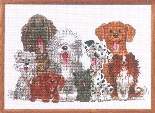 Janlynn Counted Cross Stitch Kit, Dogs of Duck Port, 15" x 10"