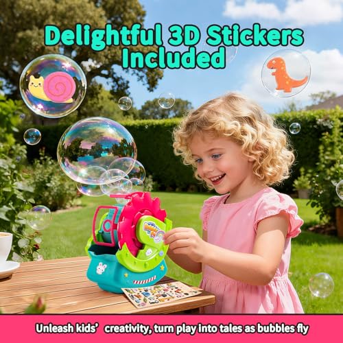 Bubble Machine for Toddlers Kids & Pets, with 8oz Safe Solution, Extra Large & Bubbles in Bubble Maker, Children & Pets Dog Toys Gift, Indoor/Outdoor Birthday Wedding Party Bubble Blower - Thumbnail 7