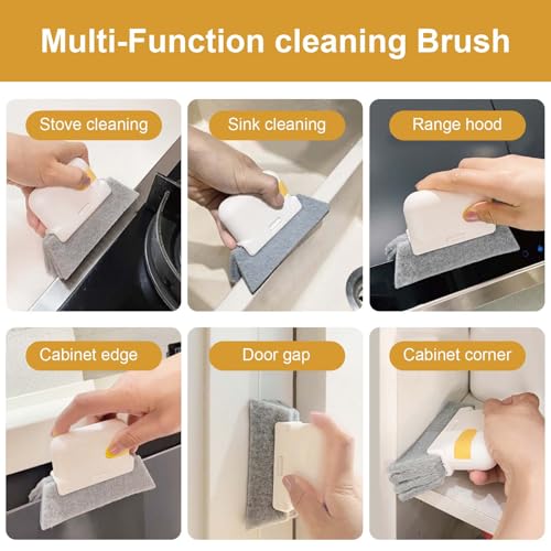 4 Stück Fensterrillen Reinigungsbürste, Reinigungsbürste für Magische, Groove Reinigungsbürstes,Mehrzweck Groove Kleine Bürste,für Ecken, Badezimmer, Küche, Schiebetürschiene