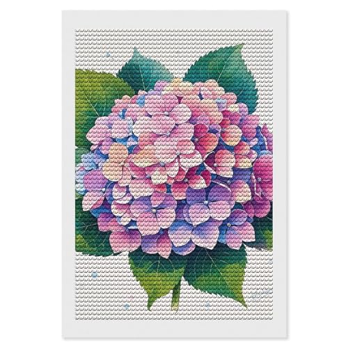 Kit peinture diamant aquarelle hortensia 5D broderie diamant rond