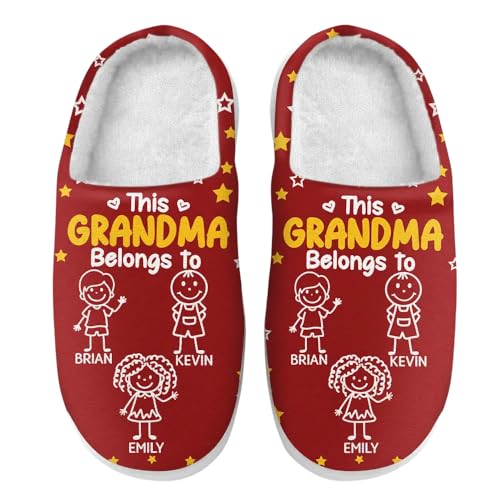 43Lotus This Grandpa Grandma Belongs To Kids Pet - Personalized Fluffy Slippers, This Grandpa Grandma Belongs to Kids Pet Slippers, Cotton Slipper Grandpas with Grandkids Name, Papa Christmas Gifts