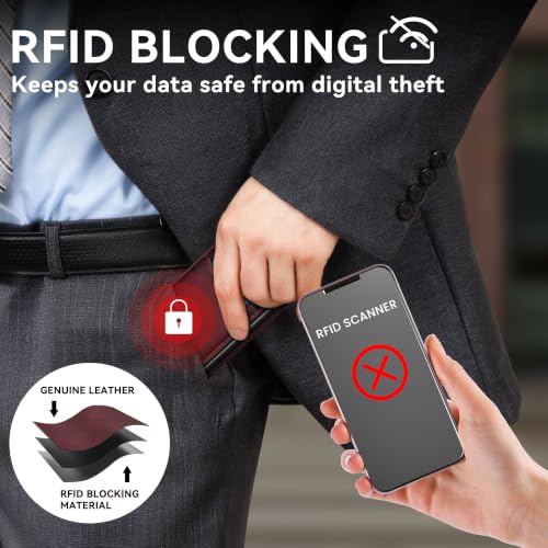 Image of Card Wallet For Men Slim Minimalist: Smart Rfid Front Pocket Pop Up Wallets