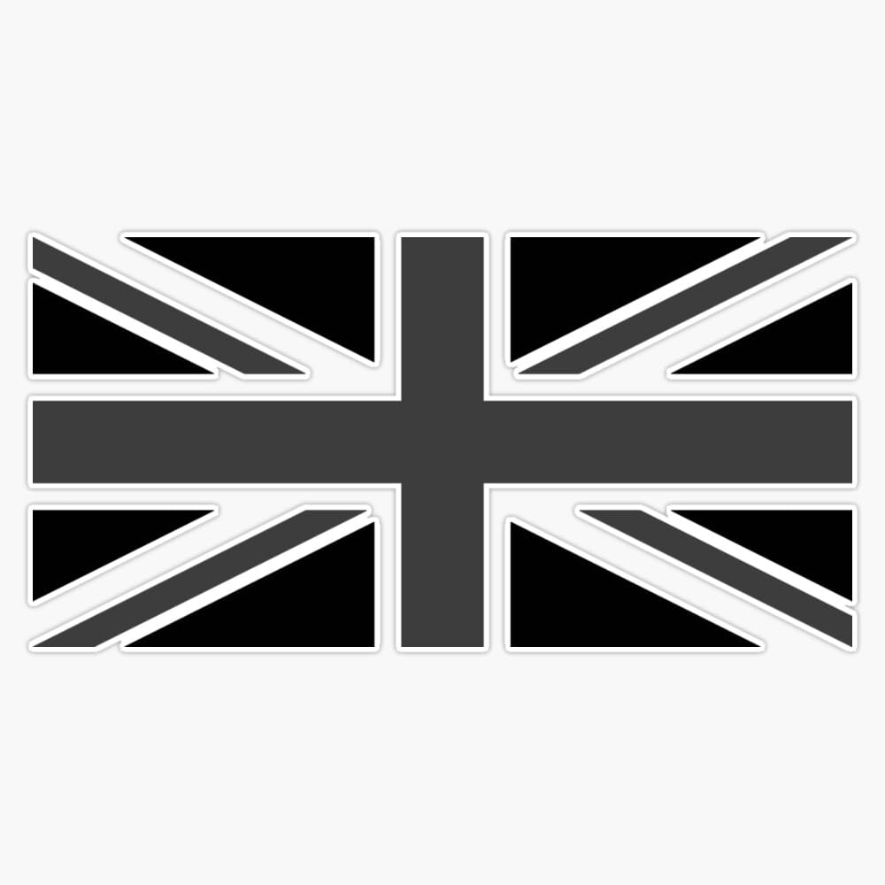 Black Union Jack UK Flag Trunk Rear Fender Emblem Badge Decal Sticker