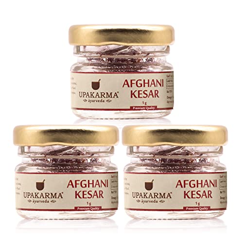 Image of UPAKARMA Afghani Kesar Saffron Original 1 grams - Premium A+++ Grade in Gift Box, 100% Pure, Handpicked for Flavor & Aroma, Ideal for Cooking & Sweets - Pack of 3