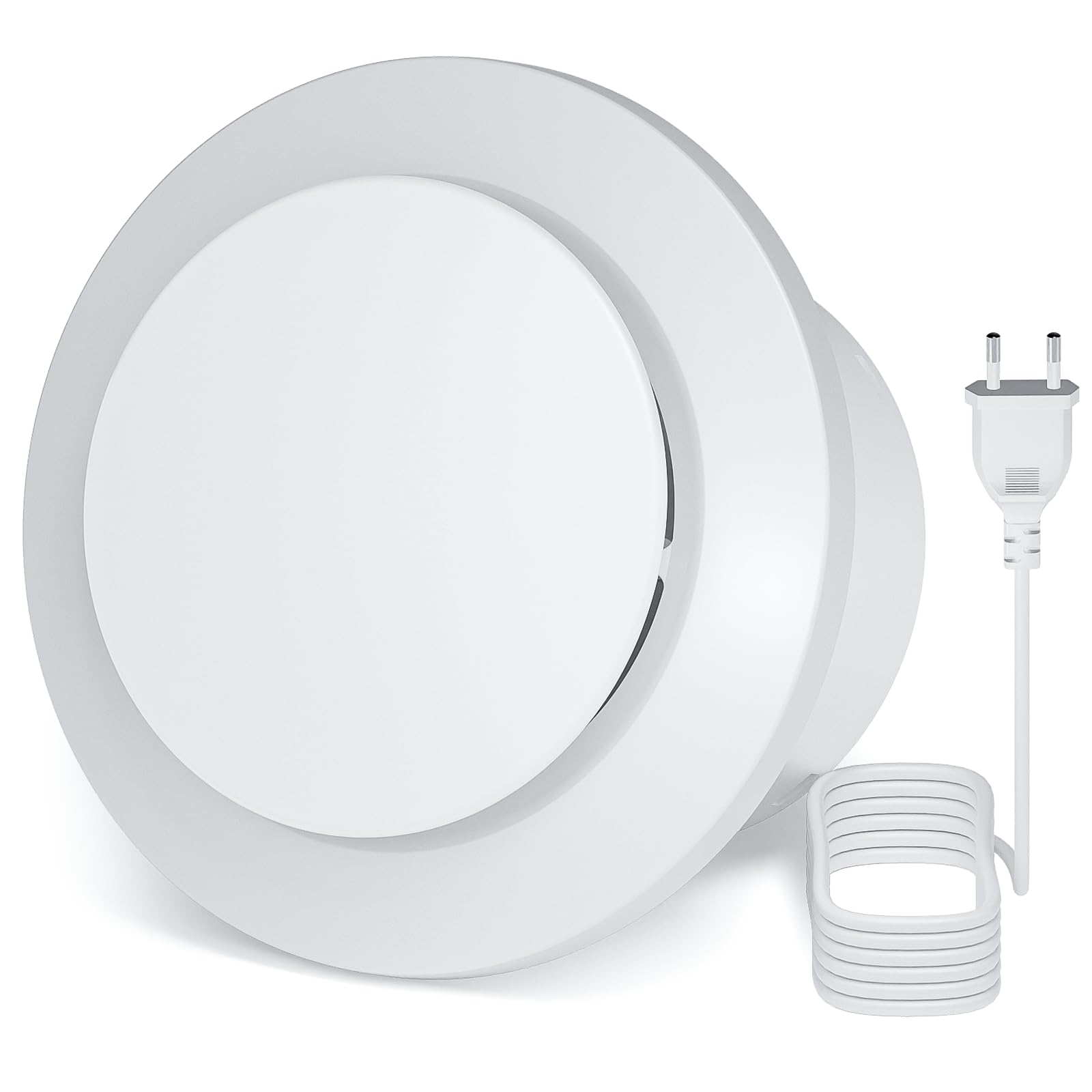 QiCrafe Ventilatore Estrattore Silenzioso (34dB) – Ventilatore da Bagno da 150mm con Valvola di Non Ritorno, Impermeabilità IPX4, Spina EU e Portata d'Aria di 310m³/h – Per Cucine, Bagni, Garage - 4