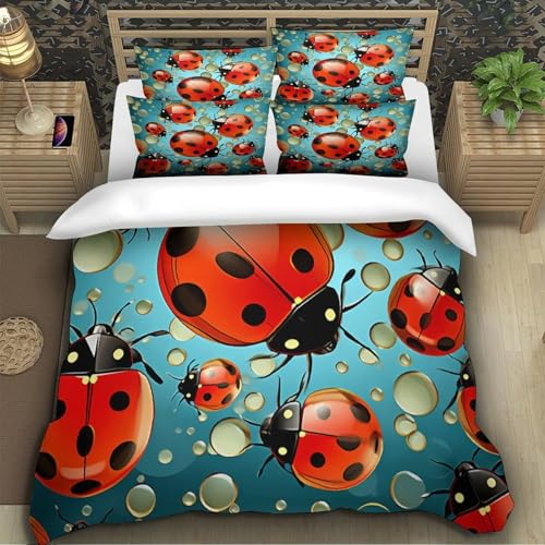 Housse de couette coccinelle effet 3D ultra douce en microfibre - 5