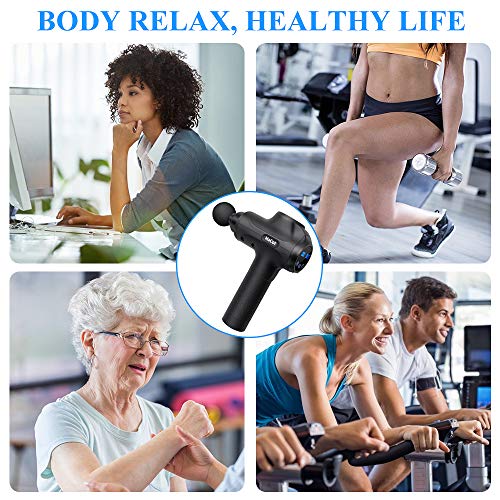Massage Gun Muscle Deep Relaxation Handheld Massager Gun Deep Tissue Percussion Cordless Body Massage Device Upgraded 20 Adjustable Speeds 6 Massage Heads Quiet - Thumbnail 3
