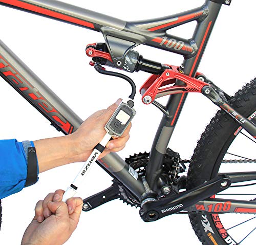 Venzo Bike Bicycle High Pressure Shock Pump -300 Psi Max- Fork & Rear Air Suspension With Digital Gauge - Great For Mountain Bike Mtb Fork - Portable Mini Pump #TOP4