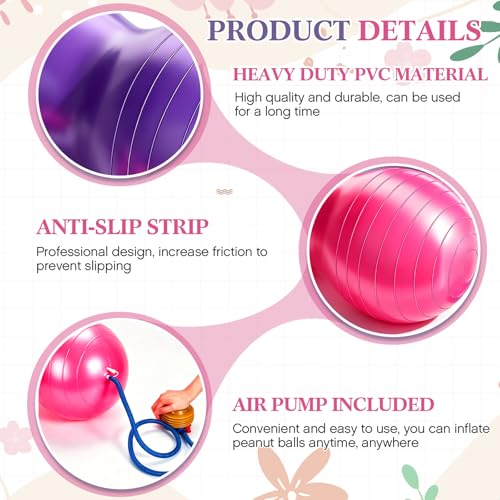 Image of Jexine Peanut Ball Set for Kids Yoga Balance Exercise Ball for Pregnancy & Home Gym, Includes 1 Pump & Different Size Options