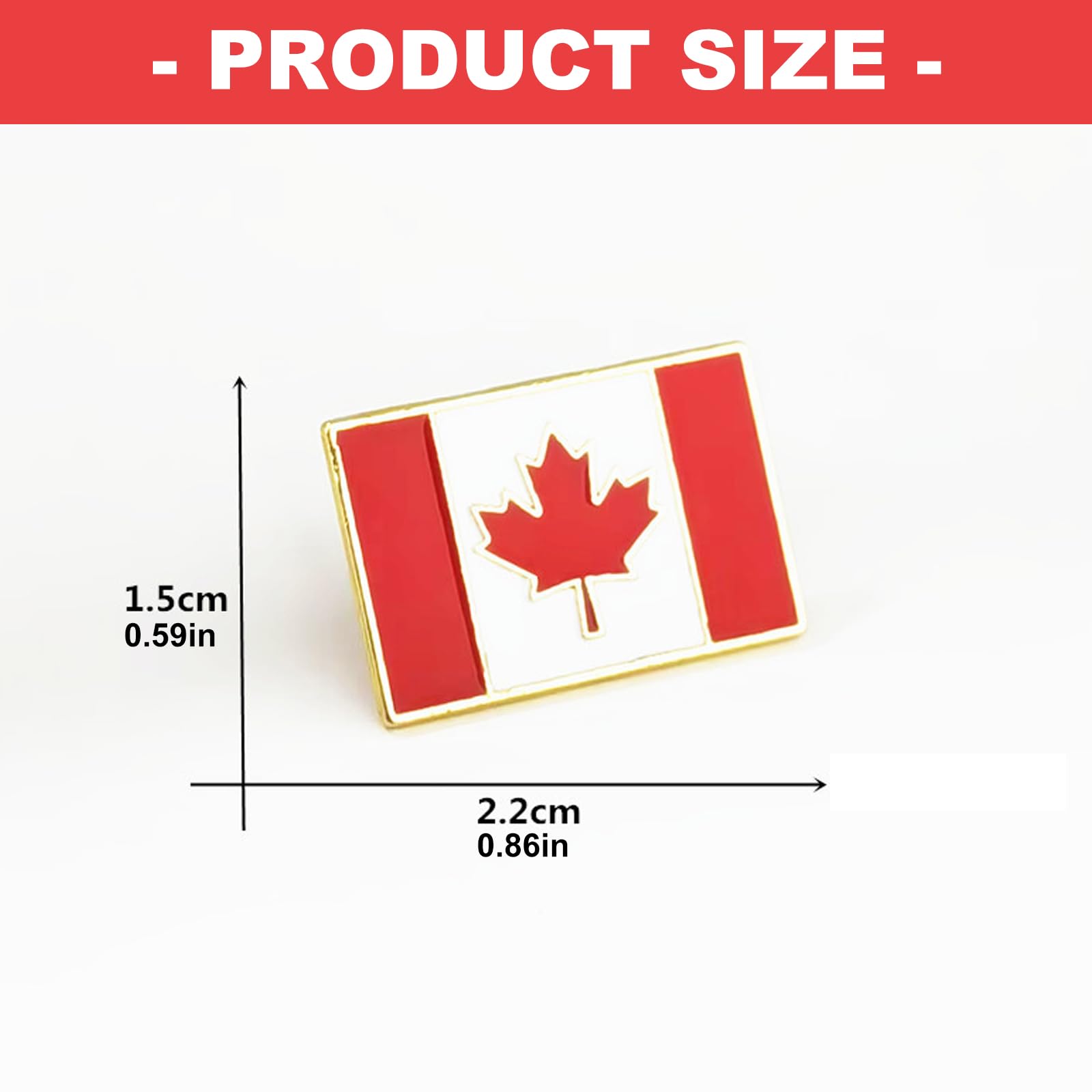 Elegante pin de bandera de Canadá en miniatura con cierre seguro, accesorio ideal para trajes, abrigos y sombreros, pin de bandera de Canadá