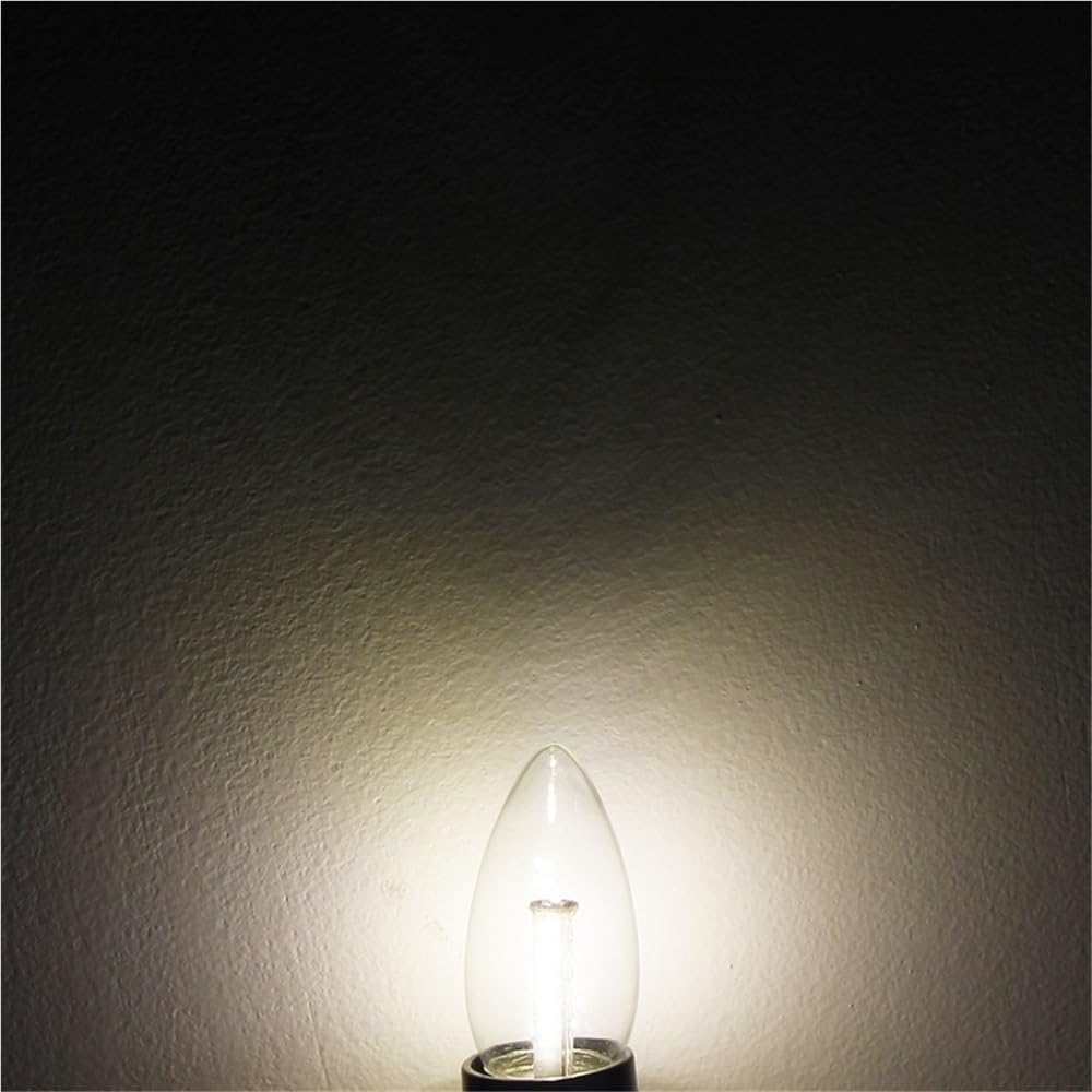 Fengyan Casa Lampadine Confezione da 20, Lampadina a candela a LED C35 AC220V E14 3W Ristorante Luci for soggiorno Lampadario di cristallo Sorgente luminosa Domestico Lampada(Warm white,E14 Clear Cove