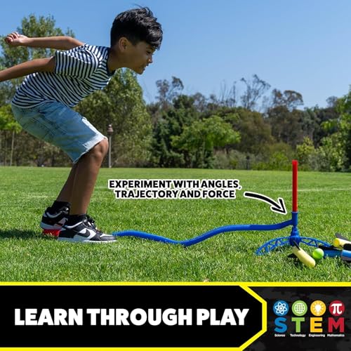 image for Stomp Rocket Jr Multi-Color Rocket Launcher for Kids, 8 Rockets - Fun 