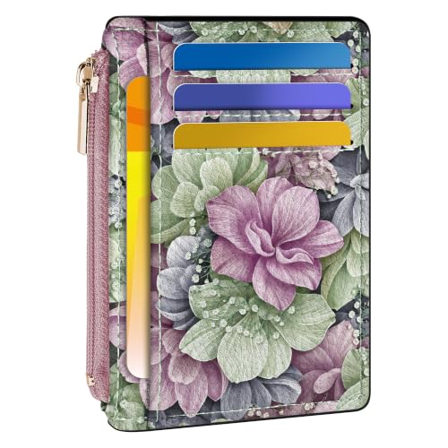 Image of Tipmile Womens Credit Card Holder Wallet, Small Slim RFID Blocking Sleeve | Mini Tiny Cute ID Case, Minimalist Zipper Pocket Wallet, Thin Coin Purse, Mothers Gift