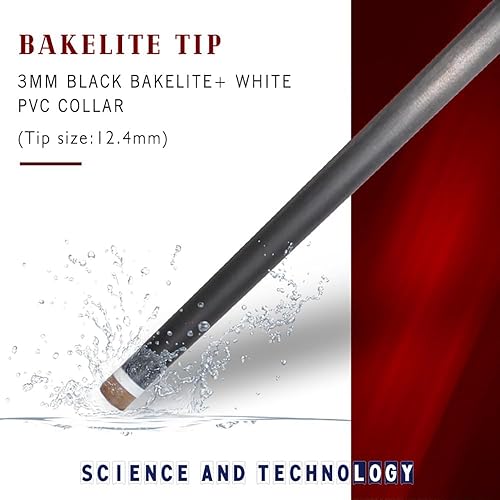 Miniatura 4 de Taco de billar con eje de fibra de carbono 100% de 58" 19-20oz junta 12 de fibra de carbono, taco de pool con punta de 12.5mm12.4mm (Unilock)