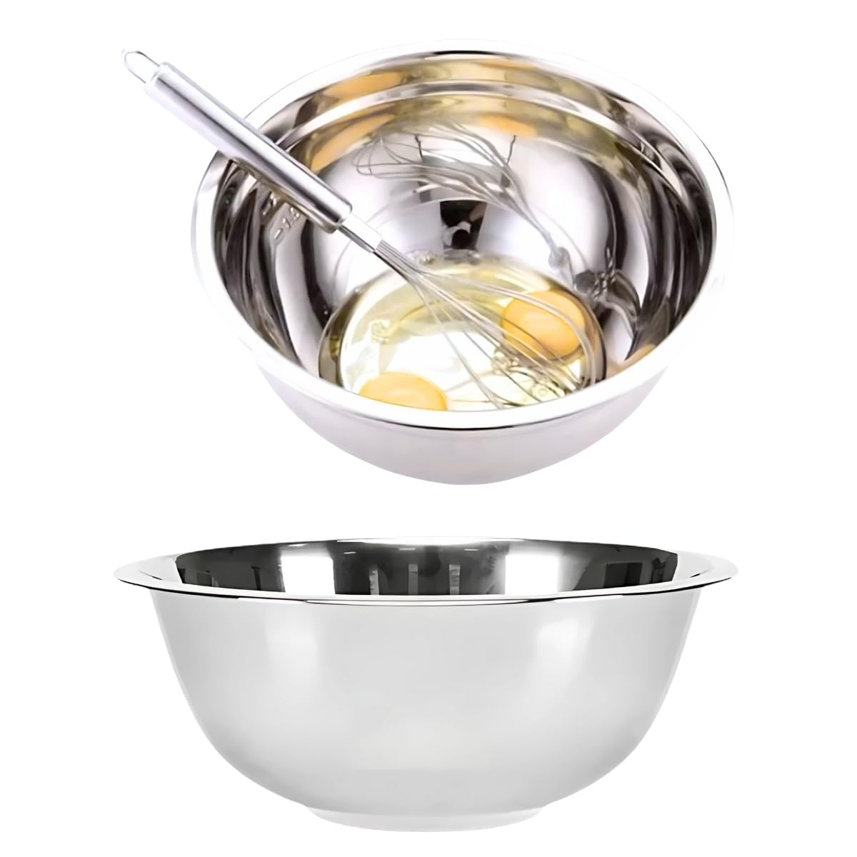 2 Tigelas Cumbuca Bacia Saladeira Grande De Aço Inox Multiuso 4L