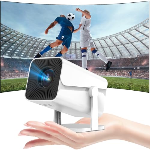 Mini Beamer mit Bluetooth Elektrischer Fokus, 270° Dreh Tragbarer Projektor für Handy, Auto Trapezkorrektur, Full HD 1080P Unterstützt Beamer Klein Heimkino/Outdoor, Kompatibel mit TV Stick, HDMI, USB