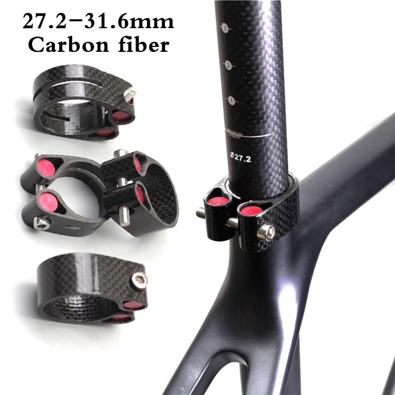 Abrazadera Sillin Abrazadera for tija de sillín bicicleta carbono, 27,2/31,6 mm, abrazaderas for tubo 30,8, piezas universales for montaña, BMX y carretera(Open-matte-30.8mm)