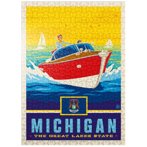 MyPuzzle Michigan: The Great Lakes State - Rompecabezas premium de 500 piezas para adultos miniatura 1