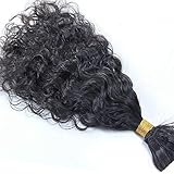 Brazilian Virgin Human Braiding Hair Wet and Wavy Curly Bulk Hair one Piece/100g (12inch, Color 1#)