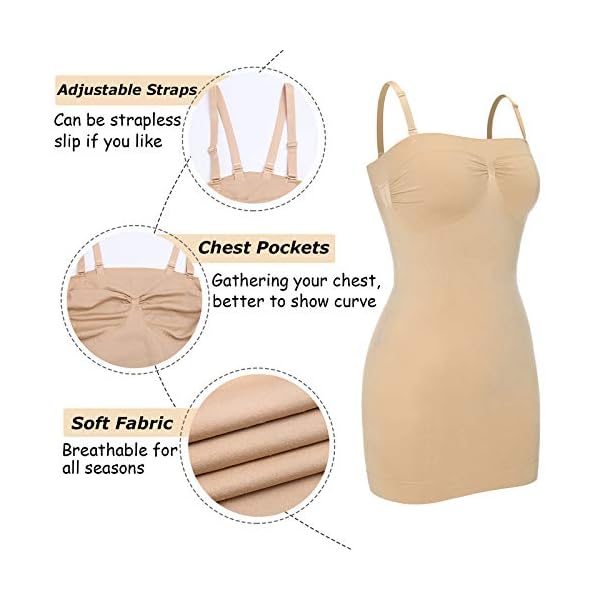 JOYSHAPER Strapless Shapewear Dress Slip for Under Dresses Full Slip Tummy Control Seamless Slimming Slip Body Shaper