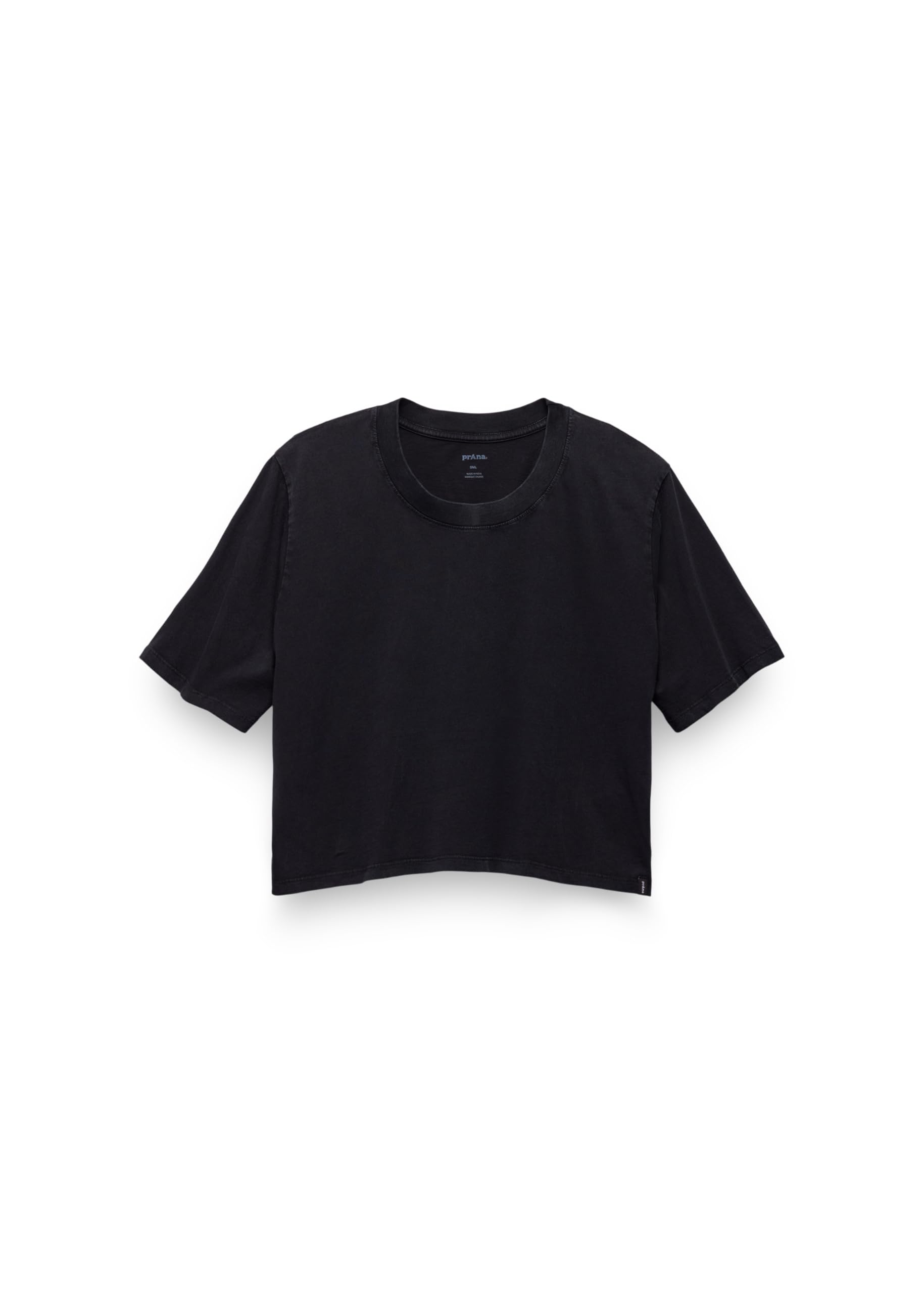 prAna Damska koszulka Crop Tee, czarna, M, Czarny, M