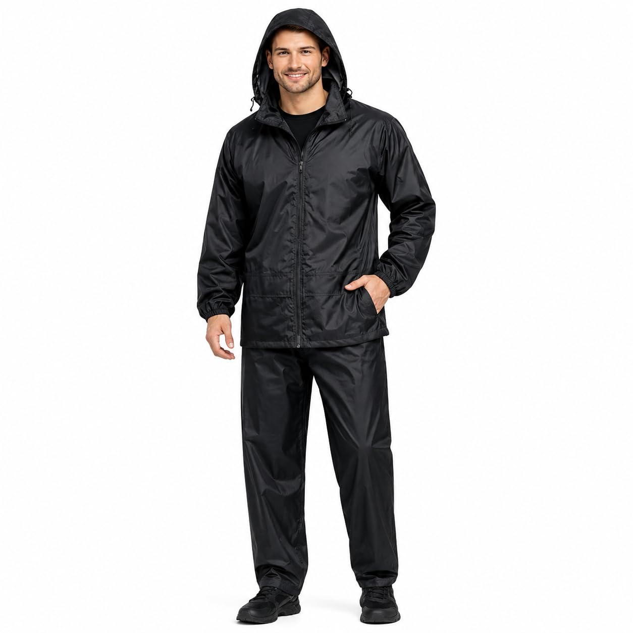 RainCoat for Men Waterproof with Pants Polyester RainCoat For Men Bike RainSuit RainJacket Suit Mobile Pocket with Storage Bag.-image-28