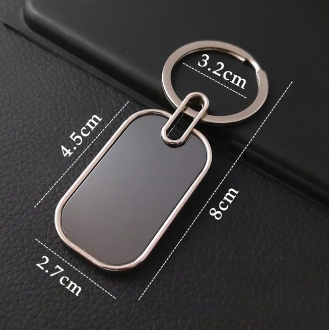 Image of Grand Gifts -Pack Of 2 Personalized Premium Metal Key Chain With Name Engraved, Black Finish