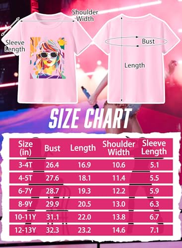 Image of Girl Country Music T-Shirt - Kids Singer Letters Graphic Birthday Shirts Gifts Fan Song Tour Concert Outfit Top