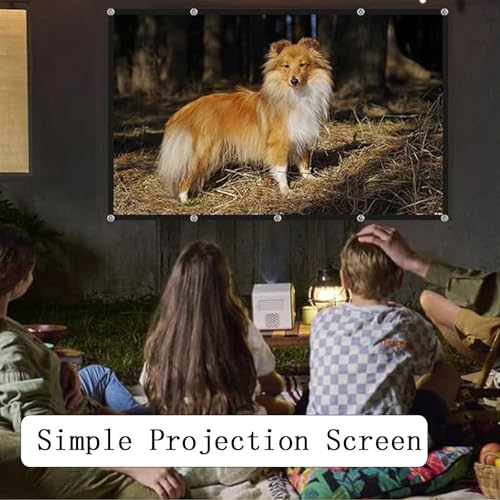 Image of Portable Outdoor Movie Screen, 60-200 Inch 3D Projector Screen Foldable Movie Screen for Projectors Enjoy Outdoor Film Movie Night, Projector Backing Black Movies Screens(16:9,100 inch screen)