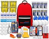 Ready America 72 Hour Deluxe Emergency Kit, 4-Person 3-Day Backpack, First Aid Kit, Survival Blanket, Power Station, Emergency Food, Portable Disaster Preparedness Go-Bag for Earthquake, Fire, Flood