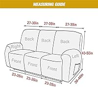 Vista 7 de VIENLOVE Funda elástica para sofá reclinable, fundas de terciopelo para sillas reclinables de 3 cojines, 8 piezas, fundas protectoras para muebles