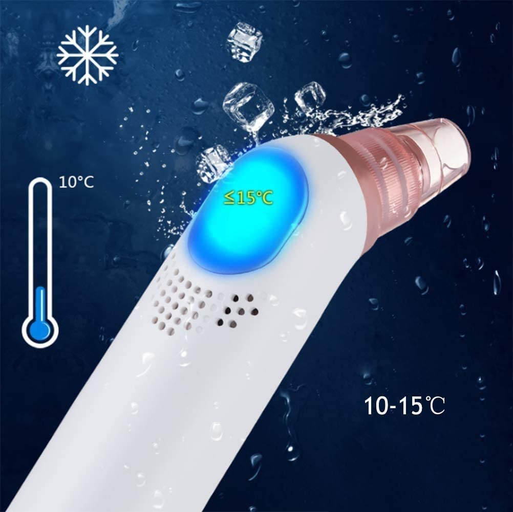 USB Remover di testa nera ricaricabile, pulitore dei pori del viso ad aspirazione a 3 marce, dispositivo di bellezza for la pulizia dei pori con 4 teste di sostituzione e display for la bellezz