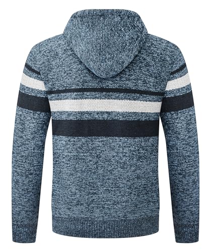 Image of LLdress Mens Knit Cardigan Sweaters Sherpa Lined Full Zip Hoodie With Pockets