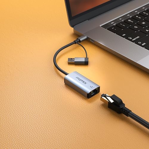 Image of USB 3.0 to 2.5G Ethernet Adapter Multi-Gig Network Card | Realtek RTL8156B chip, aluminum portable LAN card, fits USB-A /USB-C, for MacBook, laptop, PC, Windows, macOS, Linux