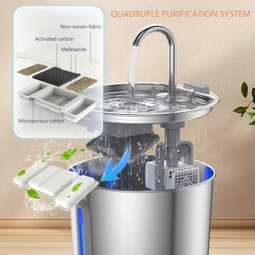 Fuente automática de agua para perros y gatos miniatura 6