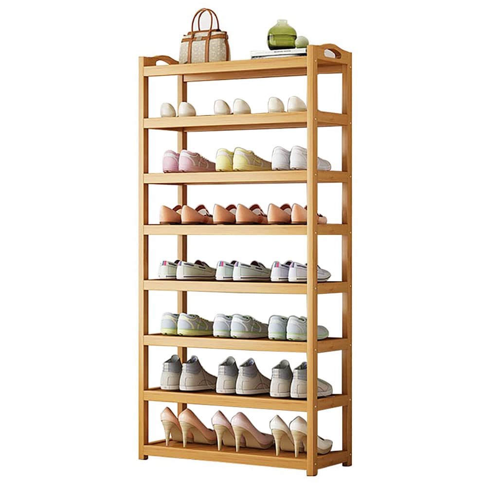 Rangement chaussures bambou robuste meuble durable à 8 niveaux