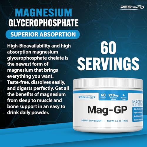 image for PEScience Mag-GP, Magnesium Glycerophosphate Chelate Powder, 60 Servin