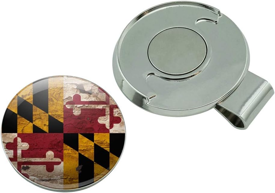 review GRAPHICS & MORE Rustic Distressed Maryland State Flag Golf Hat Clip with Magnetic Ball Marker