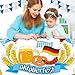 AUGSUN Oktoberfest Coloring Poster with 18 Pcs Paint Pens, Bavarian German Party Games Giant Poster Octoberfest Blue White Diamonds Checkered Beer Tablecloth for Party Decorations Supplies, 72 x 30 In