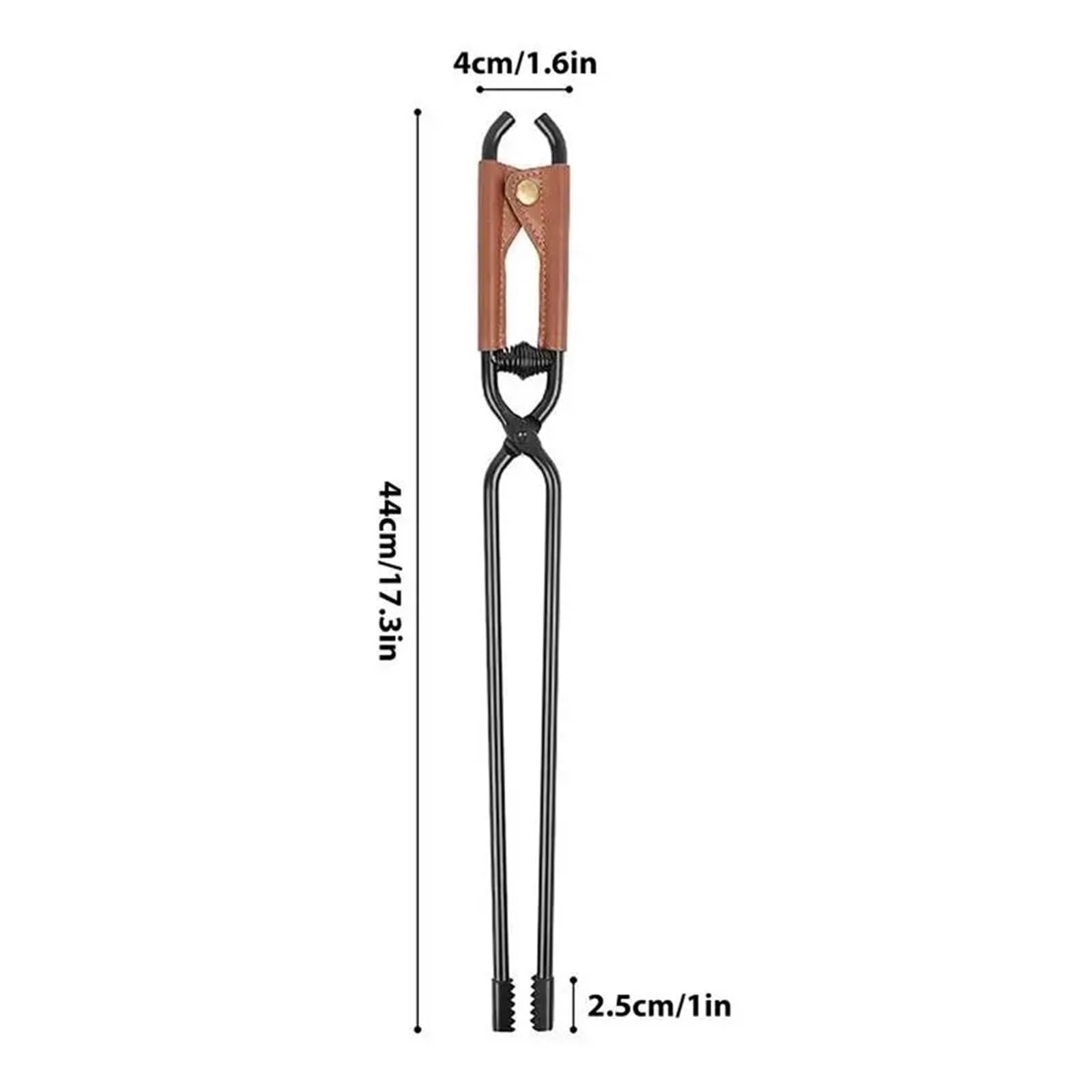 Stainless Grill Tongs, Przenośne szczypce do grilla na świeżym powietrzu ze stali węglowej, długa rączka, 44 cm, grillowanie kempingu