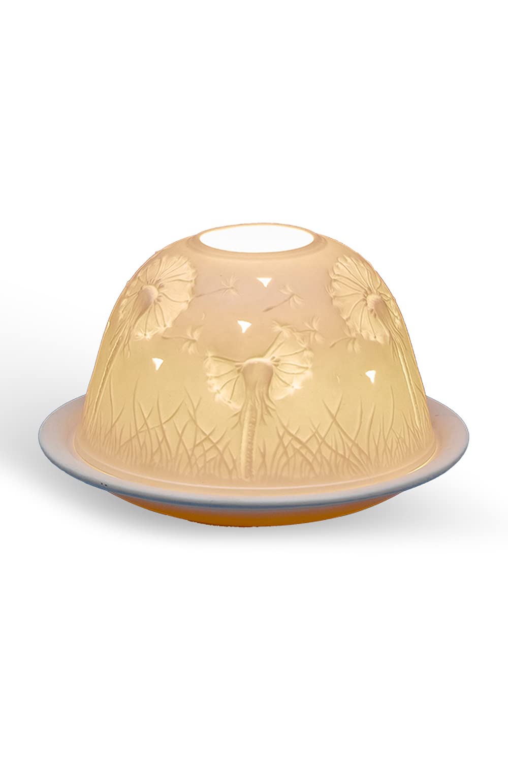 Light-Glow Unglazed White Tealight Candle Holder - Dandelion Ld07012a, Approx. H8 X Ø12cm Or H3.2" X Ø4.7"